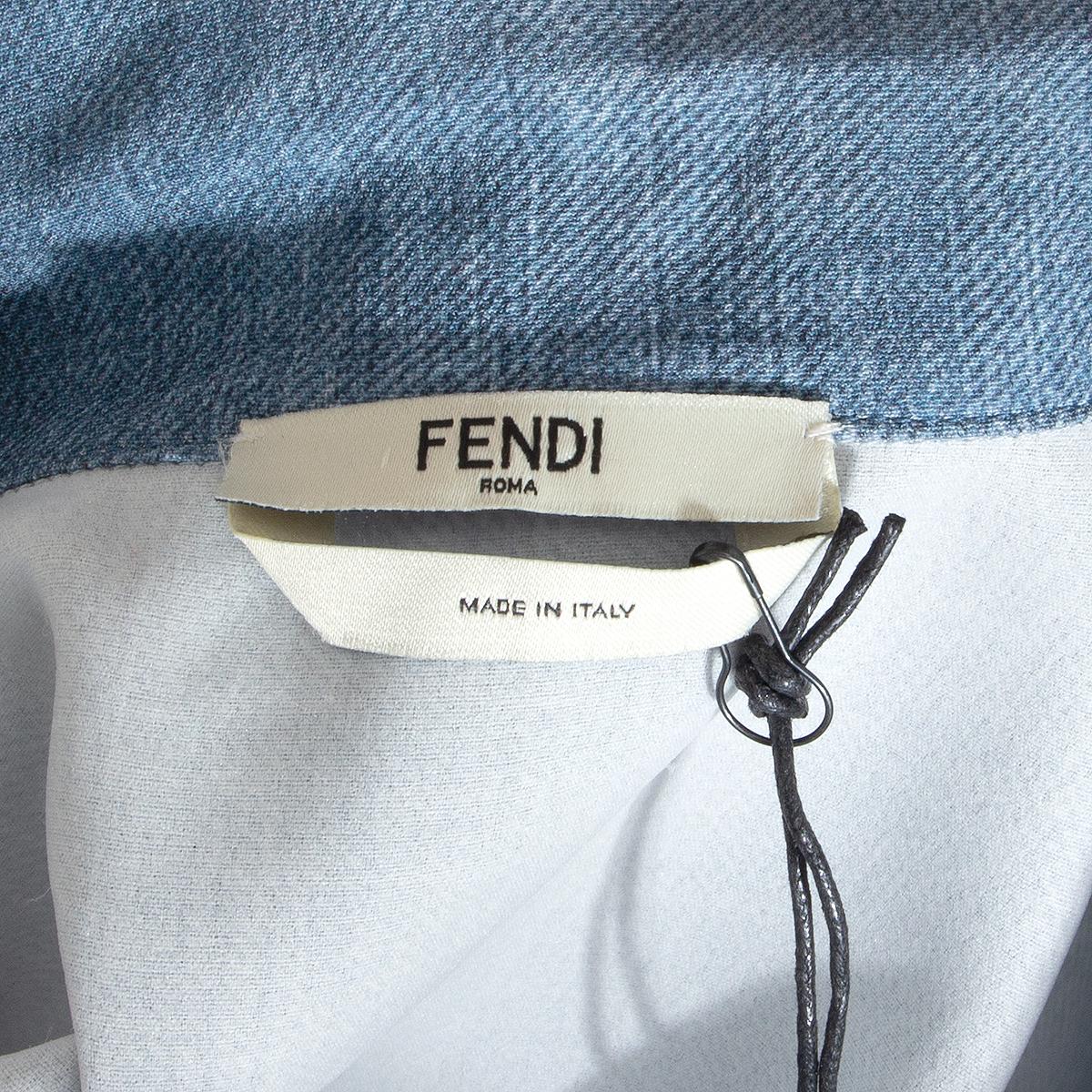 De las mujeres FENDI azul viscosa 2016 CINTURÓN DENIM LAVADO IMPRESO Mono M en venta