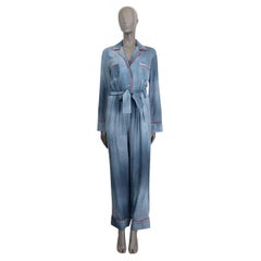 Fendi blu in viscosa 2016 Cintura in DENIM LAVATO STAMPA Tuta M.