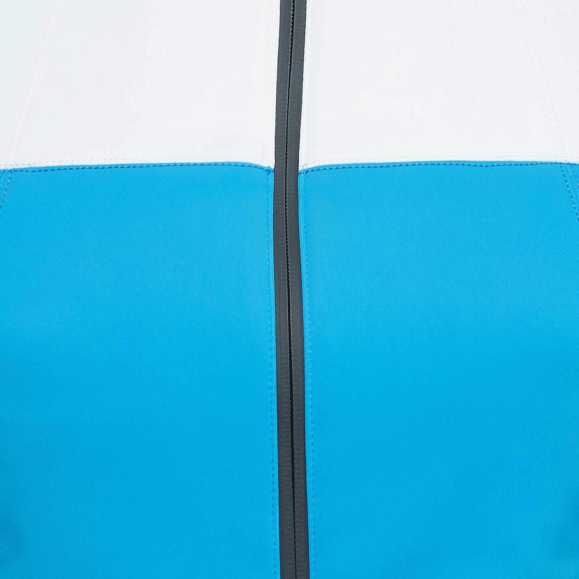 Fendi Blue/White Synthetic Padded Ski Jacket S For Sale 2