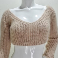 Fendi Blush Pink Cashmere Cropped Sweater