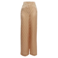 Fendi Blush Pink Monogram Satin Pants S