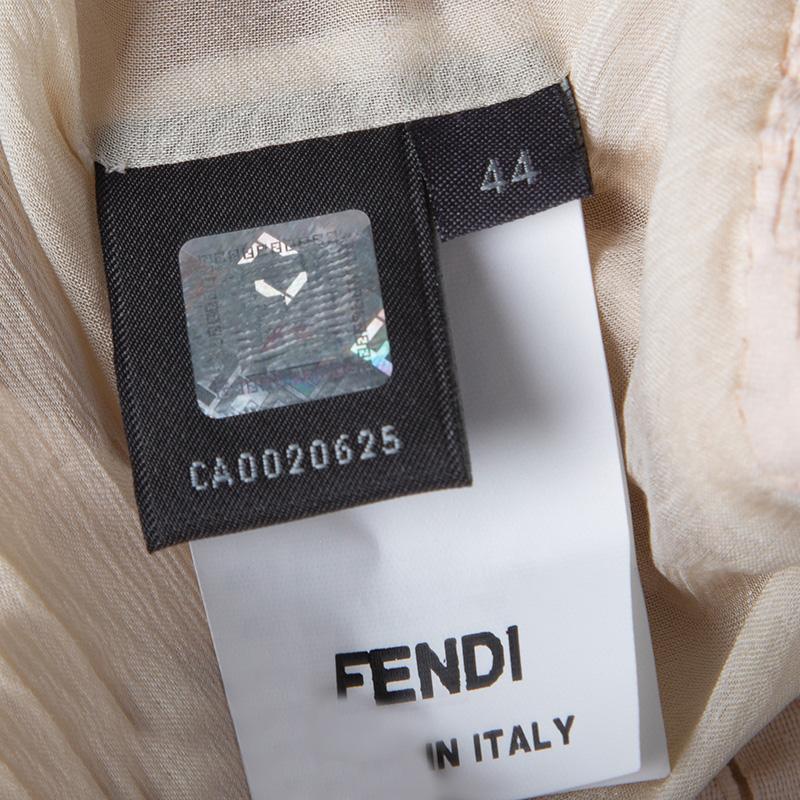 Fendi Blush Pink Perforated Patterned Dress and Shrug Set M 3