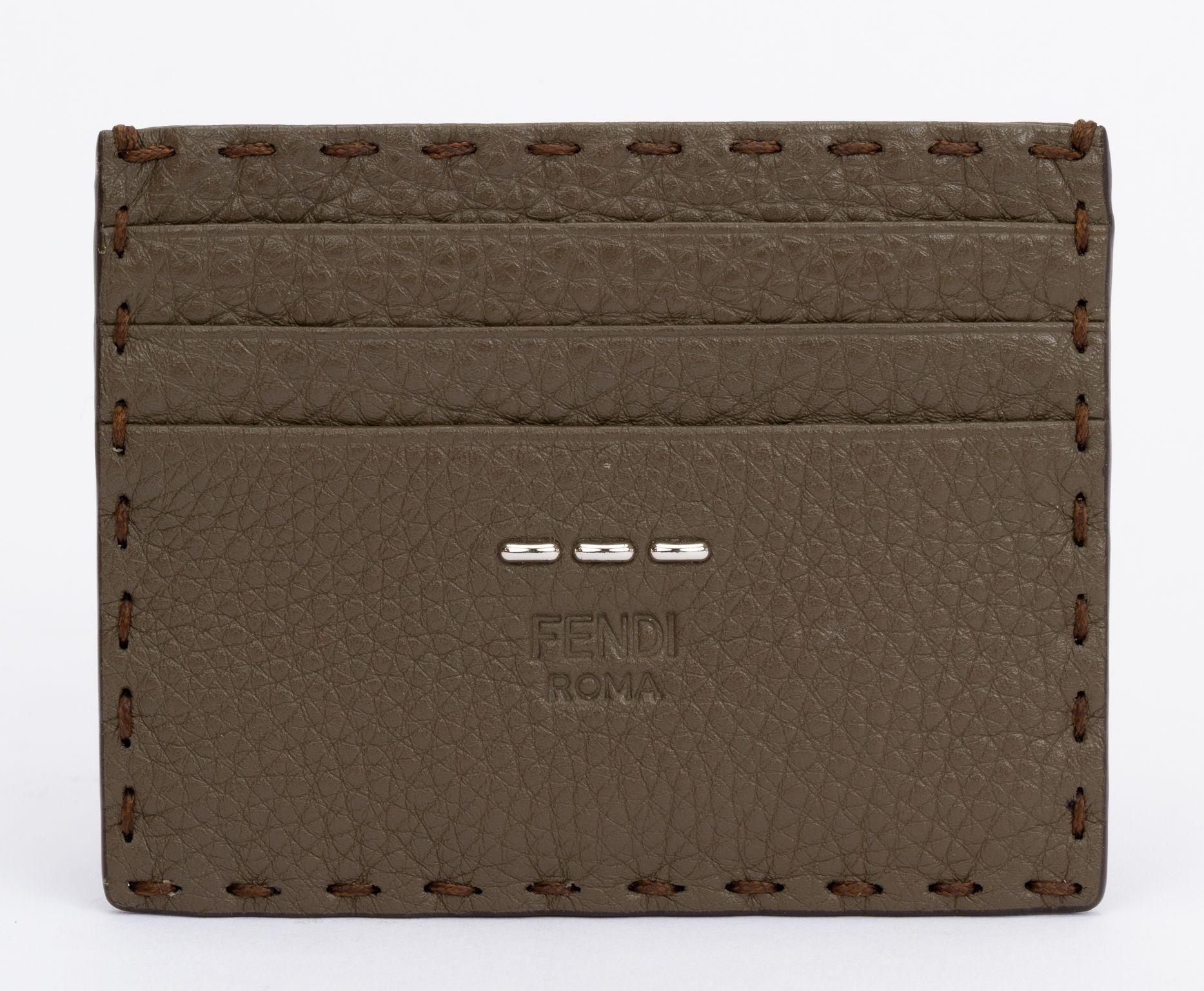 Fendi BNIB Selleria Card Holder Etoupe In New Condition For Sale In West Hollywood, CA