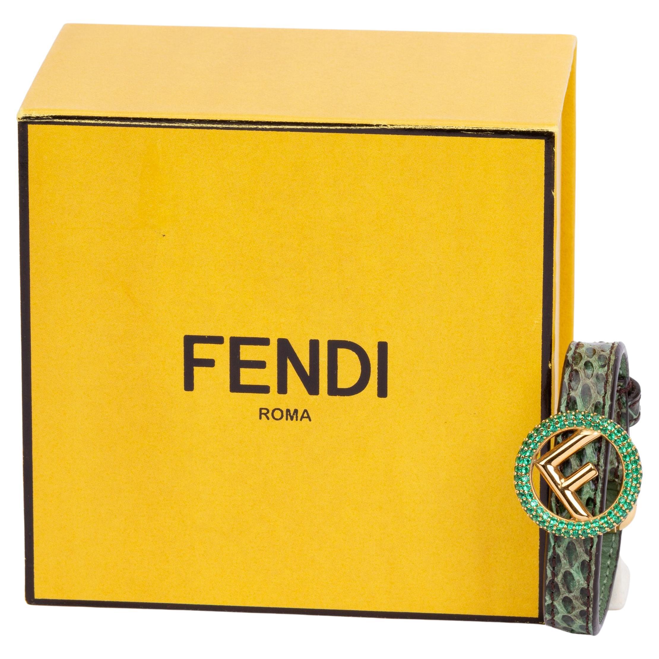 Fendi BNIB Snake Pattern Bracelet Green For Sale
