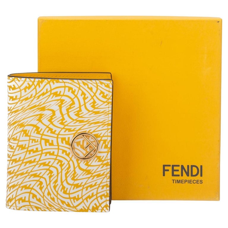 Fendi BNIB Yellow/White Vertigo Wallet For Sale at 1stDibs