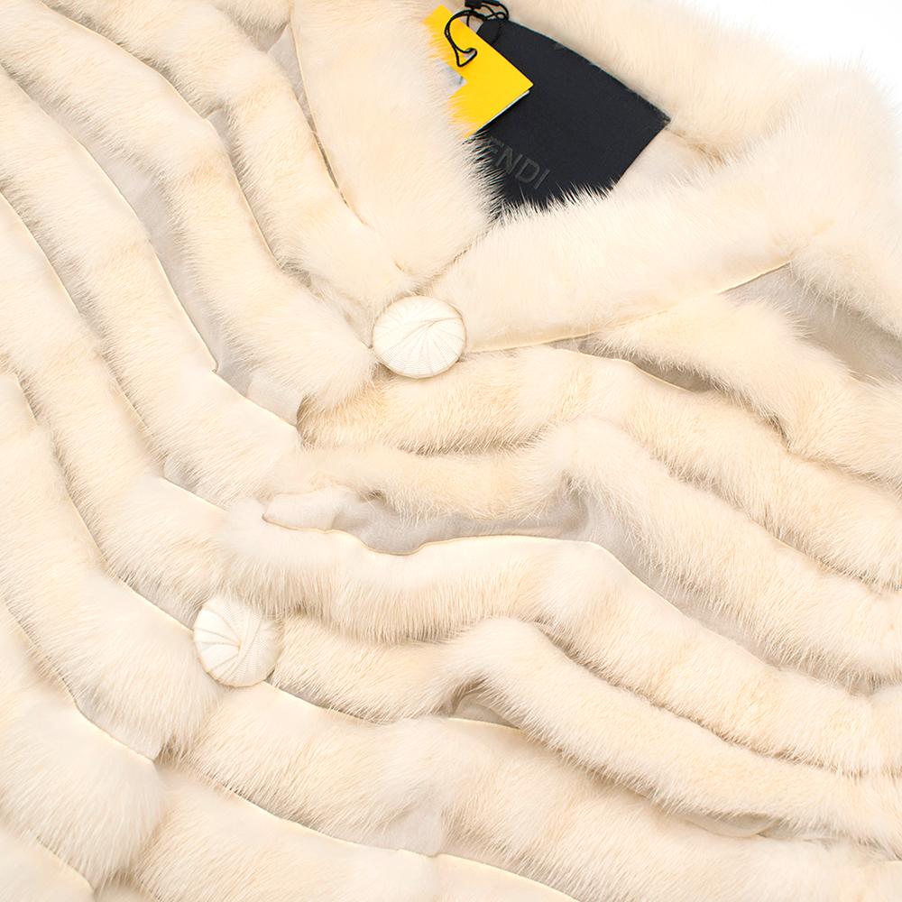 Fendi Bone White Short Mink Fur Jacket XS 2