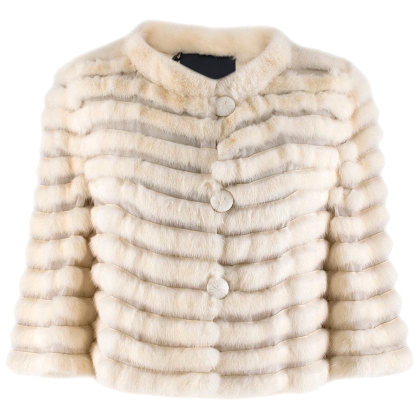 Fendi Bone White Short Mink Fur Jacket XS