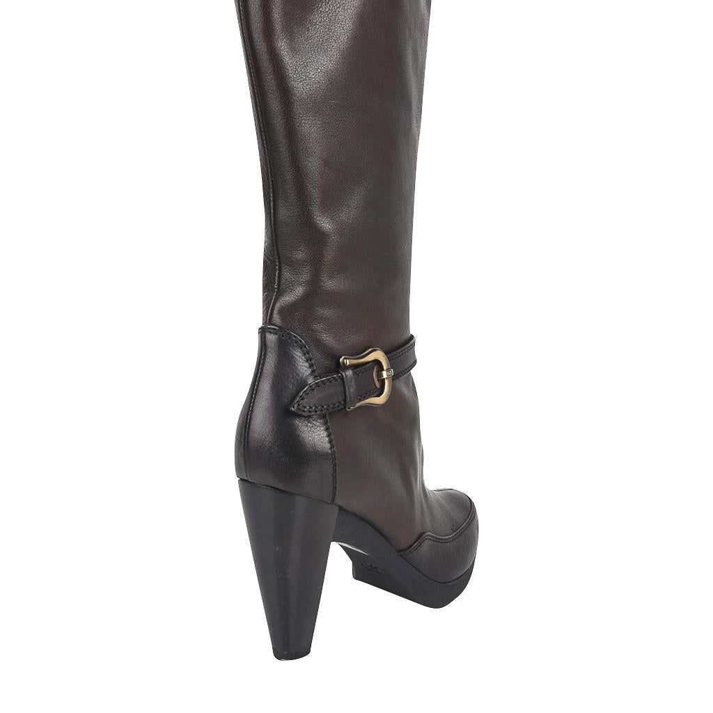 Fendi Boots Platform Knee High Dark Brown 39.5 / 9.5 For Sale 3