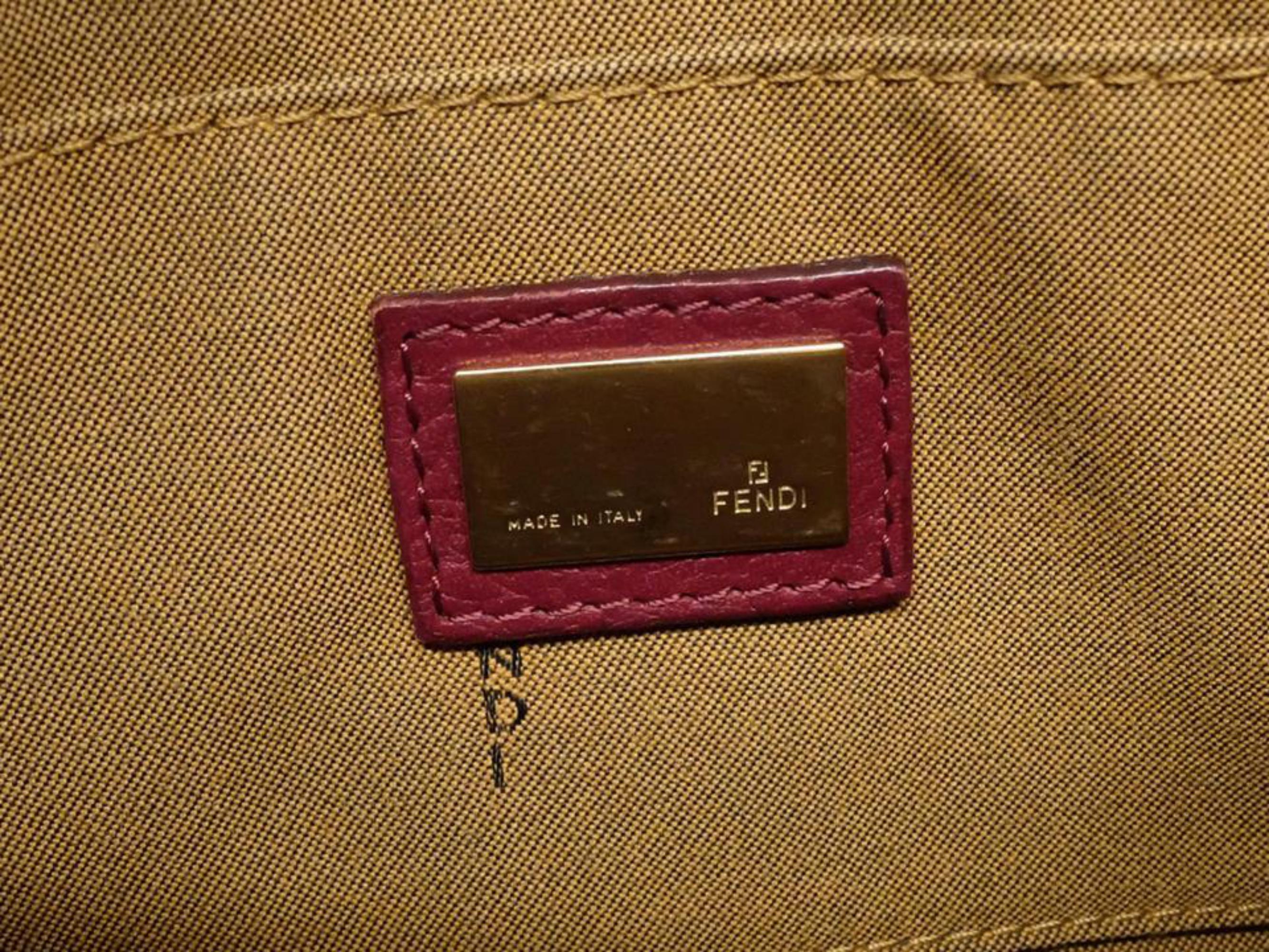 Fendi Bordeaux x Brown Monogram FF Zucca Crossbody Bag 241490 For Sale 8