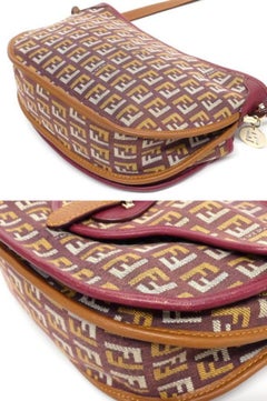 Fendi Bordeaux x Brown Monogram FF Zucca Crossbody Bag 241490