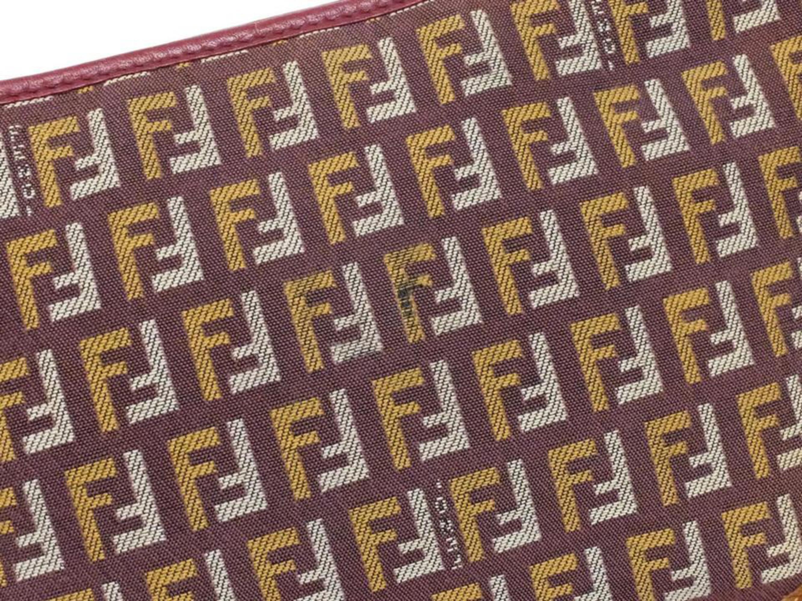 Fendi Bordeaux x Brown Monogram FF Zucca Crossbody Bag 241490 For Sale 5