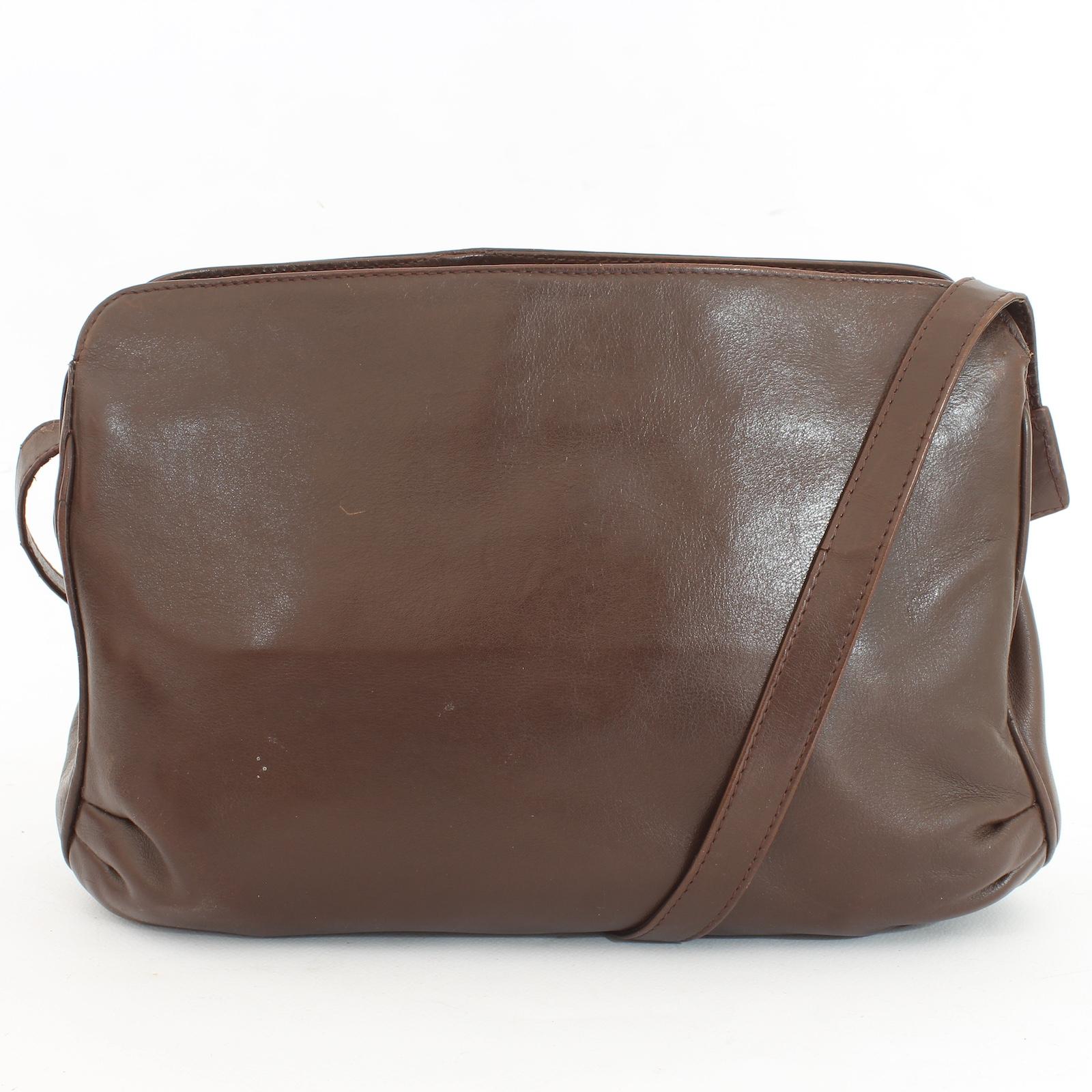 Black Fendi Borsa a Spalla Marrone Pelle Anni 70