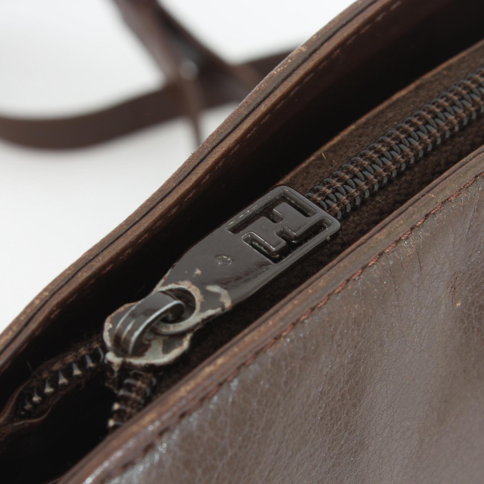 Fendi Borsa a Spalla Marrone Pelle Anni 70 1