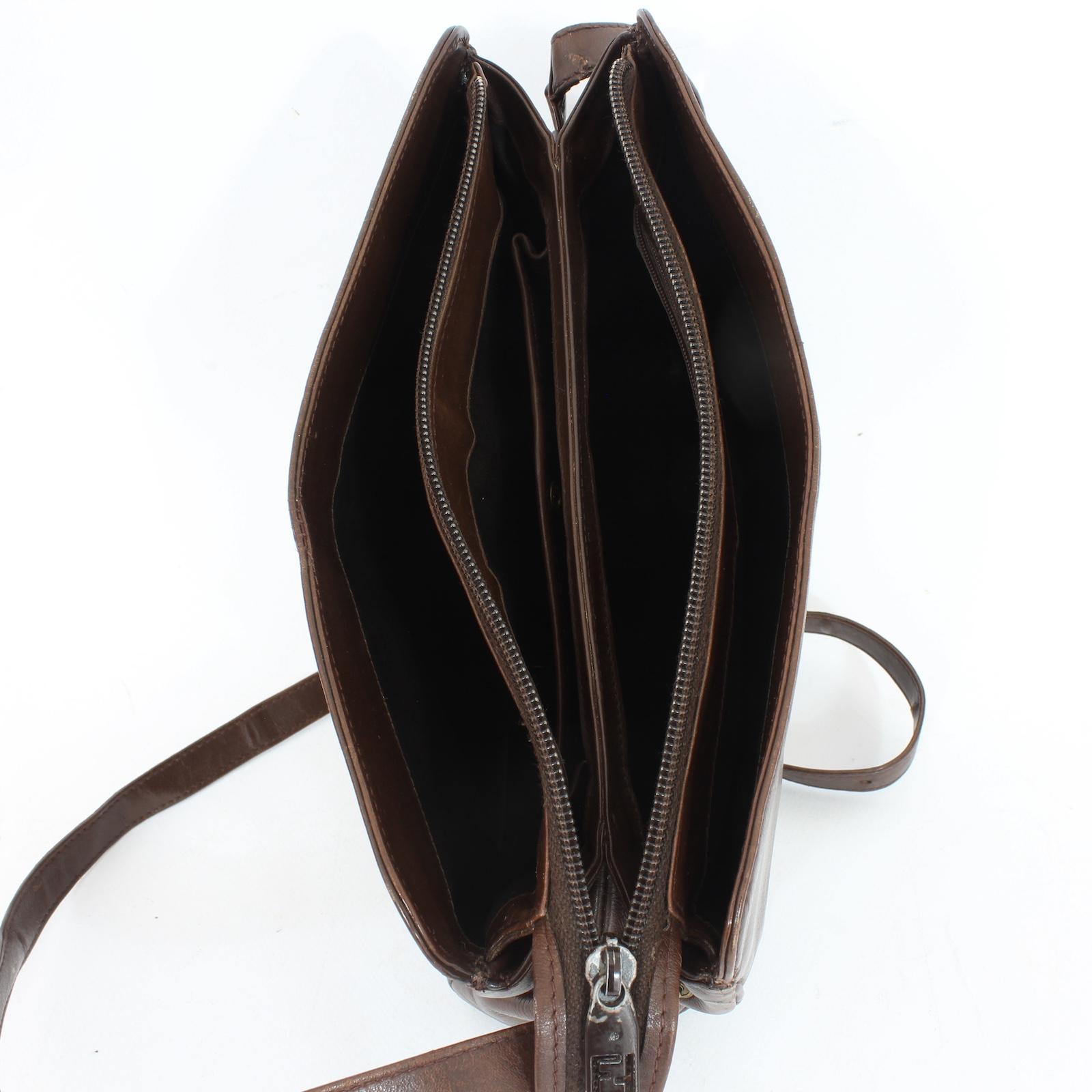 Fendi Borsa a Spalla Marrone Pelle Anni 70 2