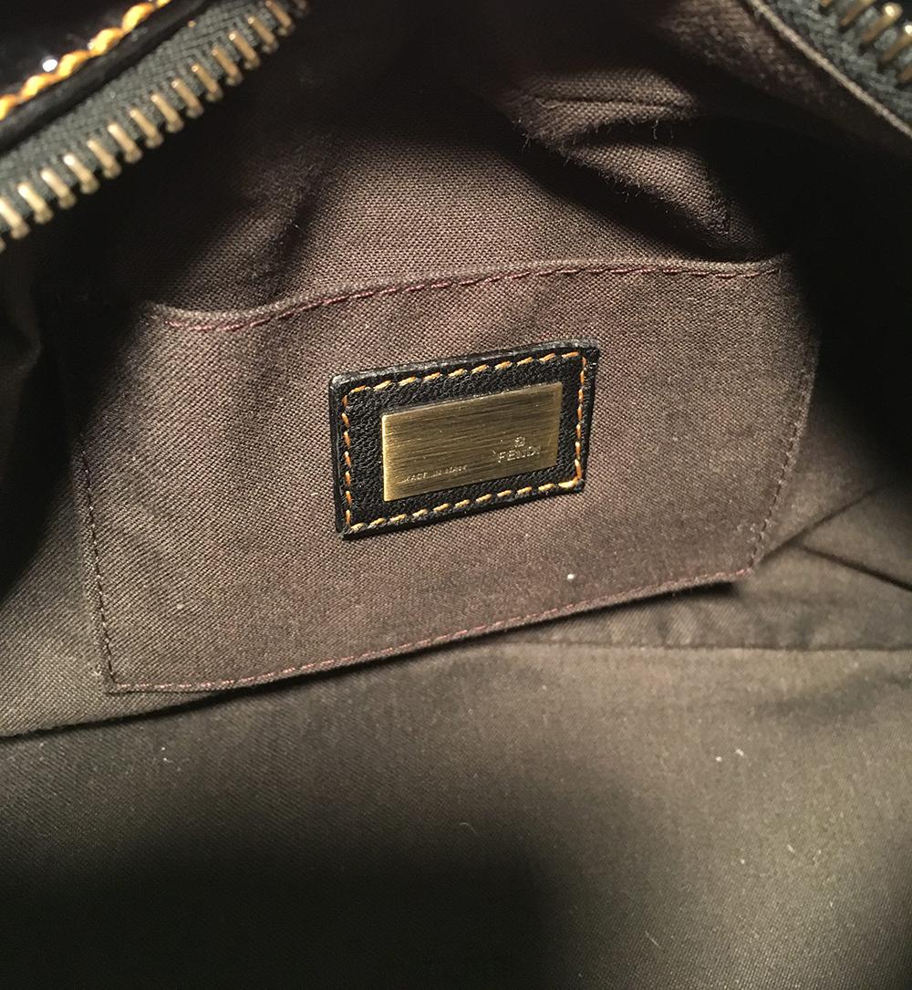 Women's Fendi Borsa Mini B Black Patent Leather Handbag For Sale