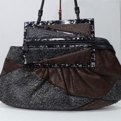 Fendi Borsa Pochette To You Snakeskin Hobo Bag