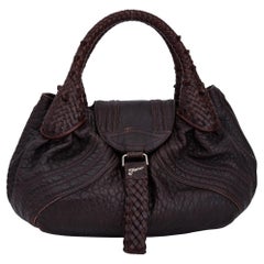 Fendi Bosa Piccola Brown Nappa Vintage Small Spy Bag (8BR589)