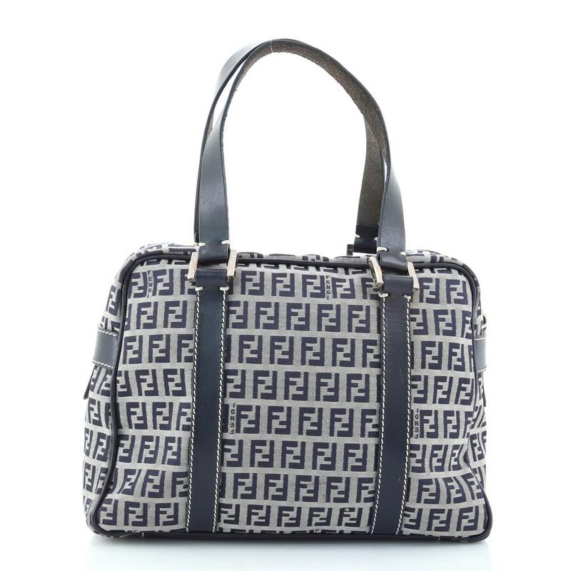 Grigio Fendi Boston Borsa Zucchino Tela Piccola