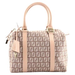 Fendi Pink/Grey Zucchino Sequin Canvas and Leather Bauletto Boston Bag For  Sale at 1stDibs