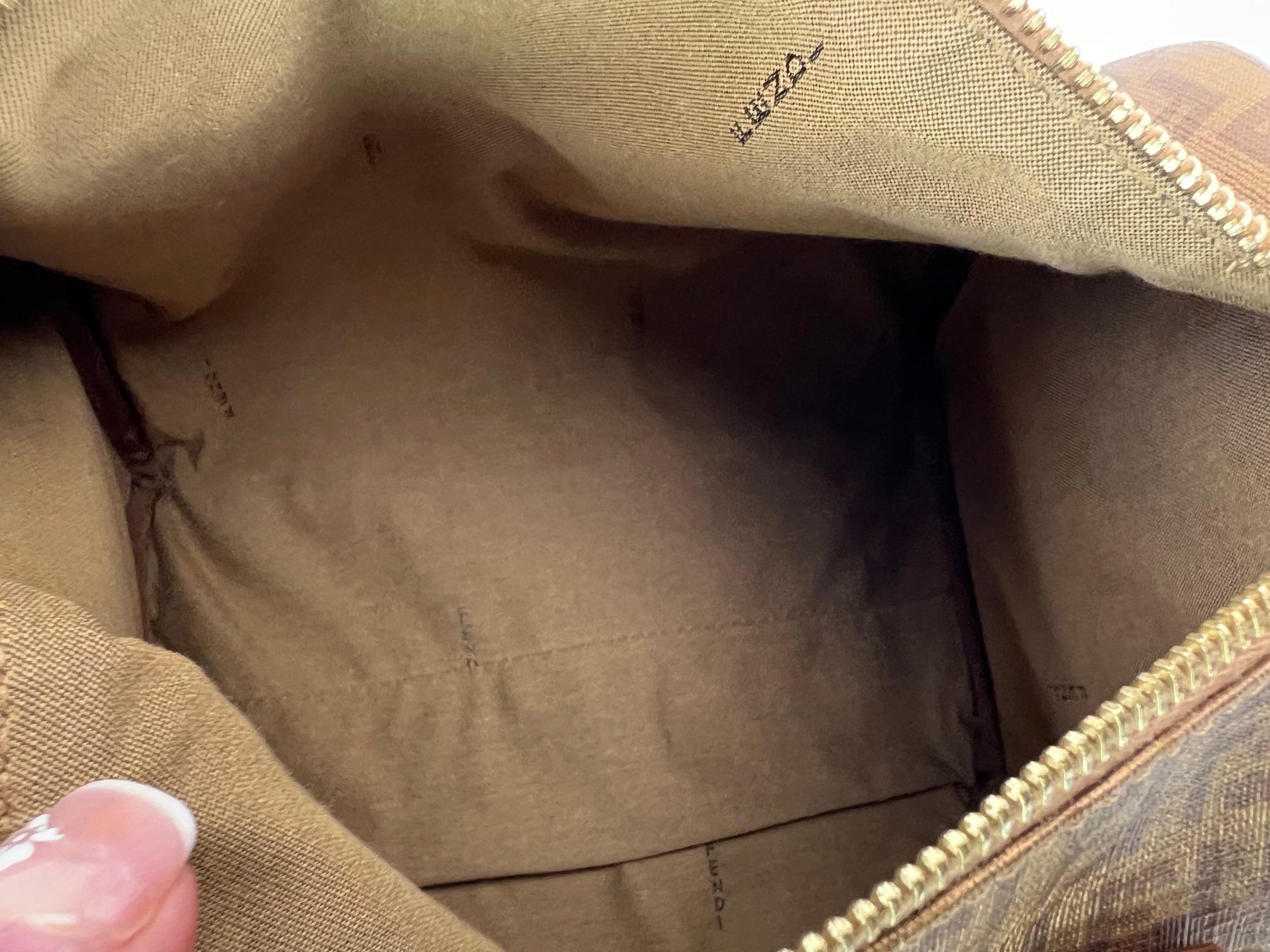 Women's Fendi Boston Gold Coated Canvas Hand Bag For Sale