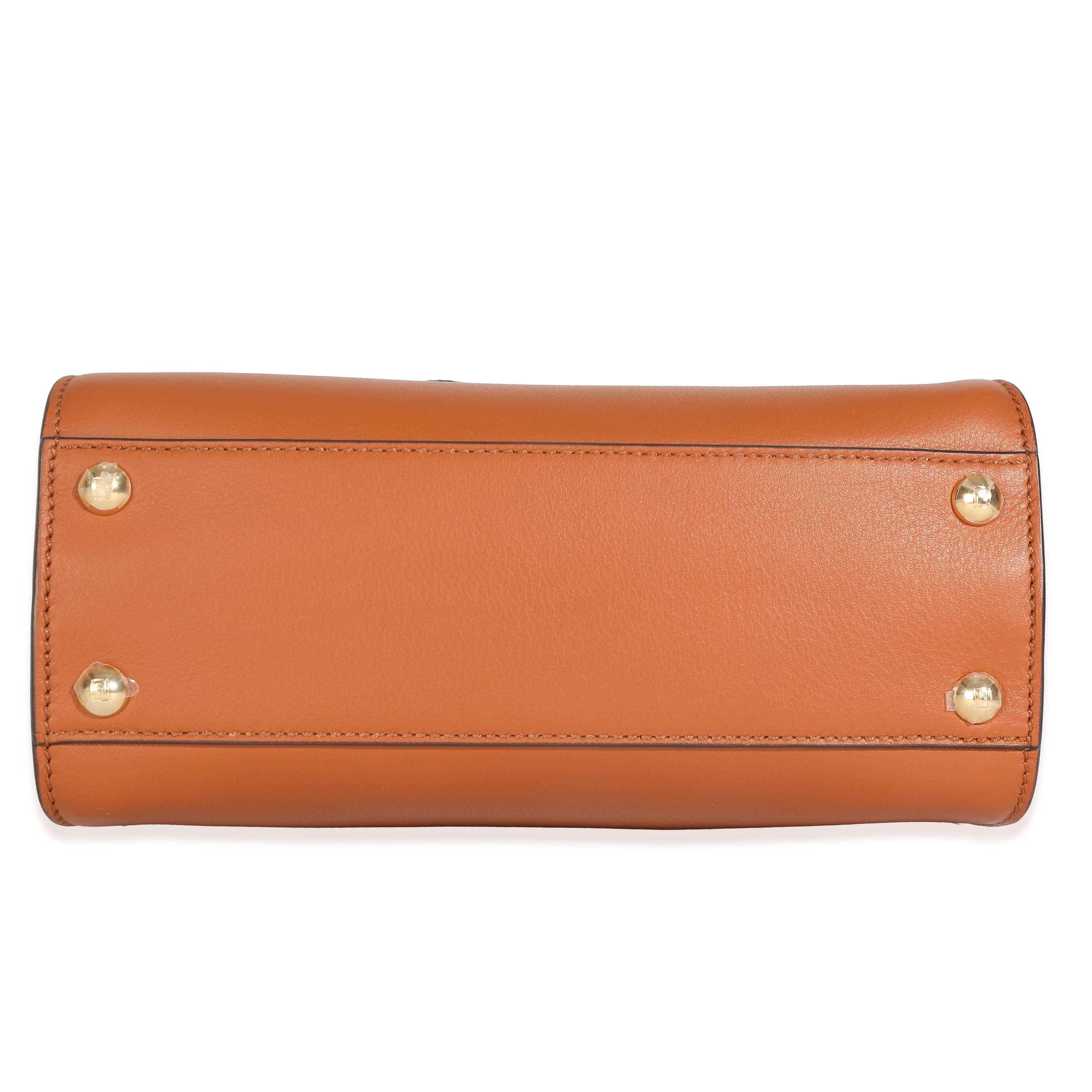 Fendi Brandy Amazzonia Seta Canvas FF Brodée Mini Peekaboo Iconic Satchel Pour femmes en vente