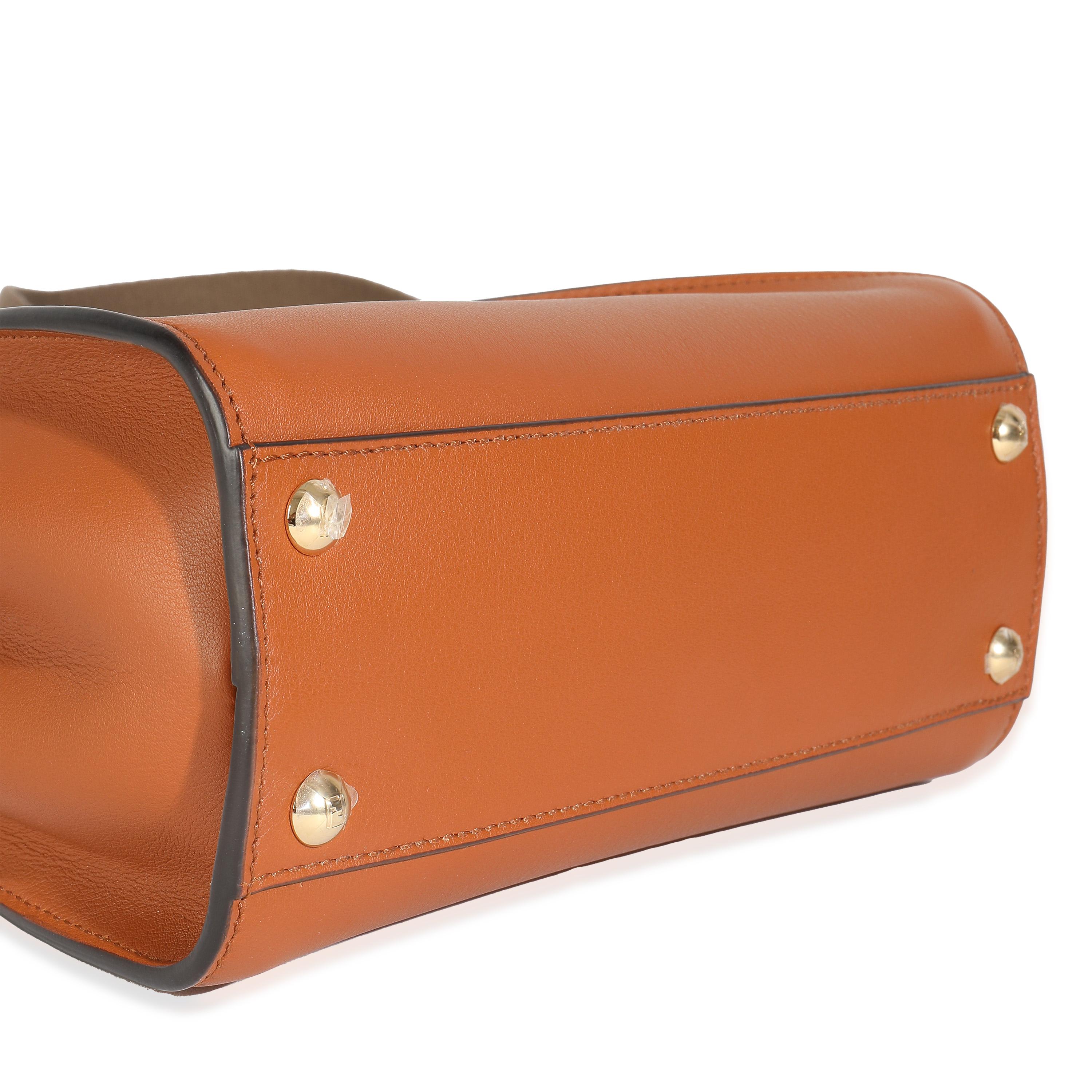 Fendi Brandy Amazzonia Seta Canvas FF Brodée Mini Peekaboo Iconic Satchel en vente 1