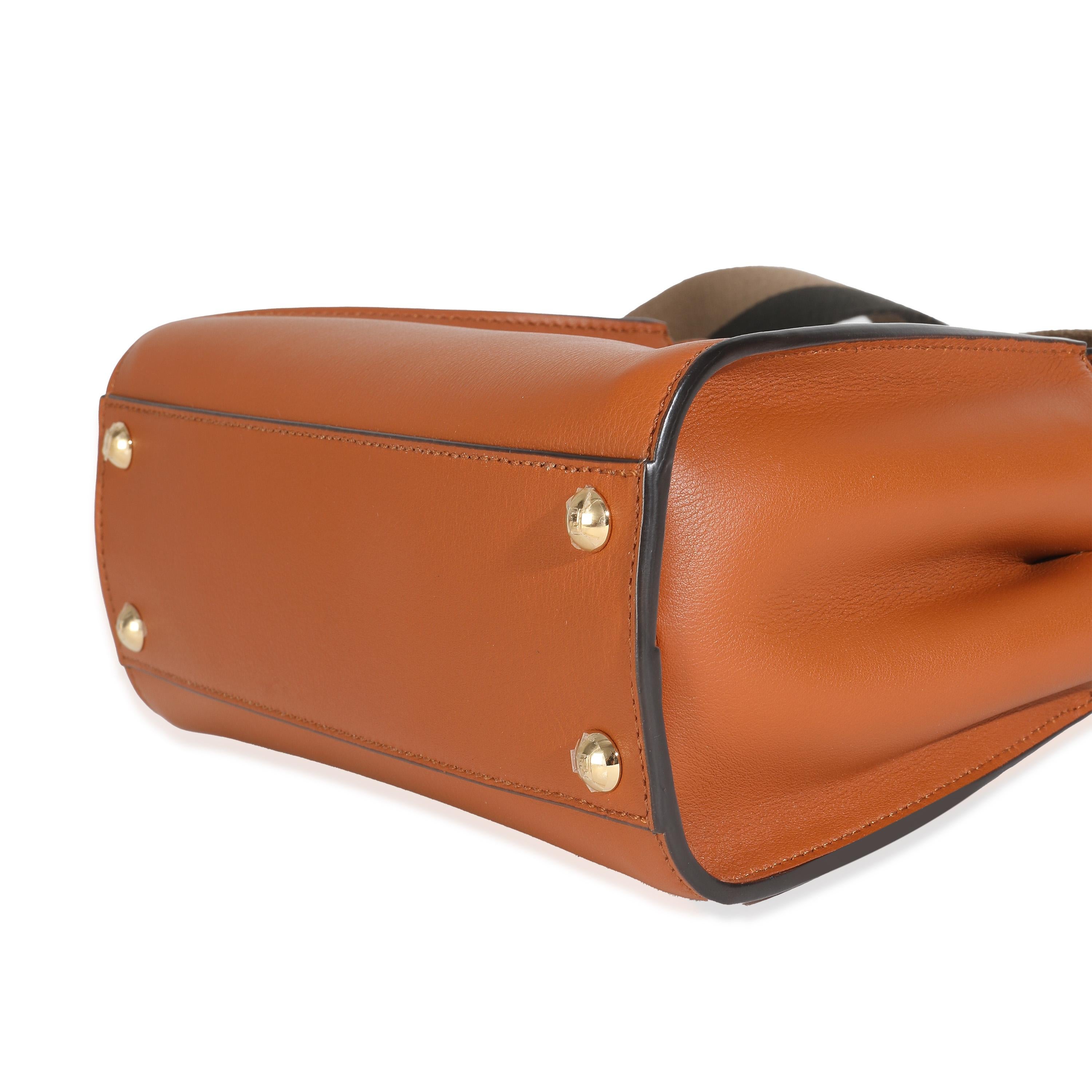 Fendi Brandy Amazzonia Seta Canvas FF Brodée Mini Peekaboo Iconic Satchel en vente 2