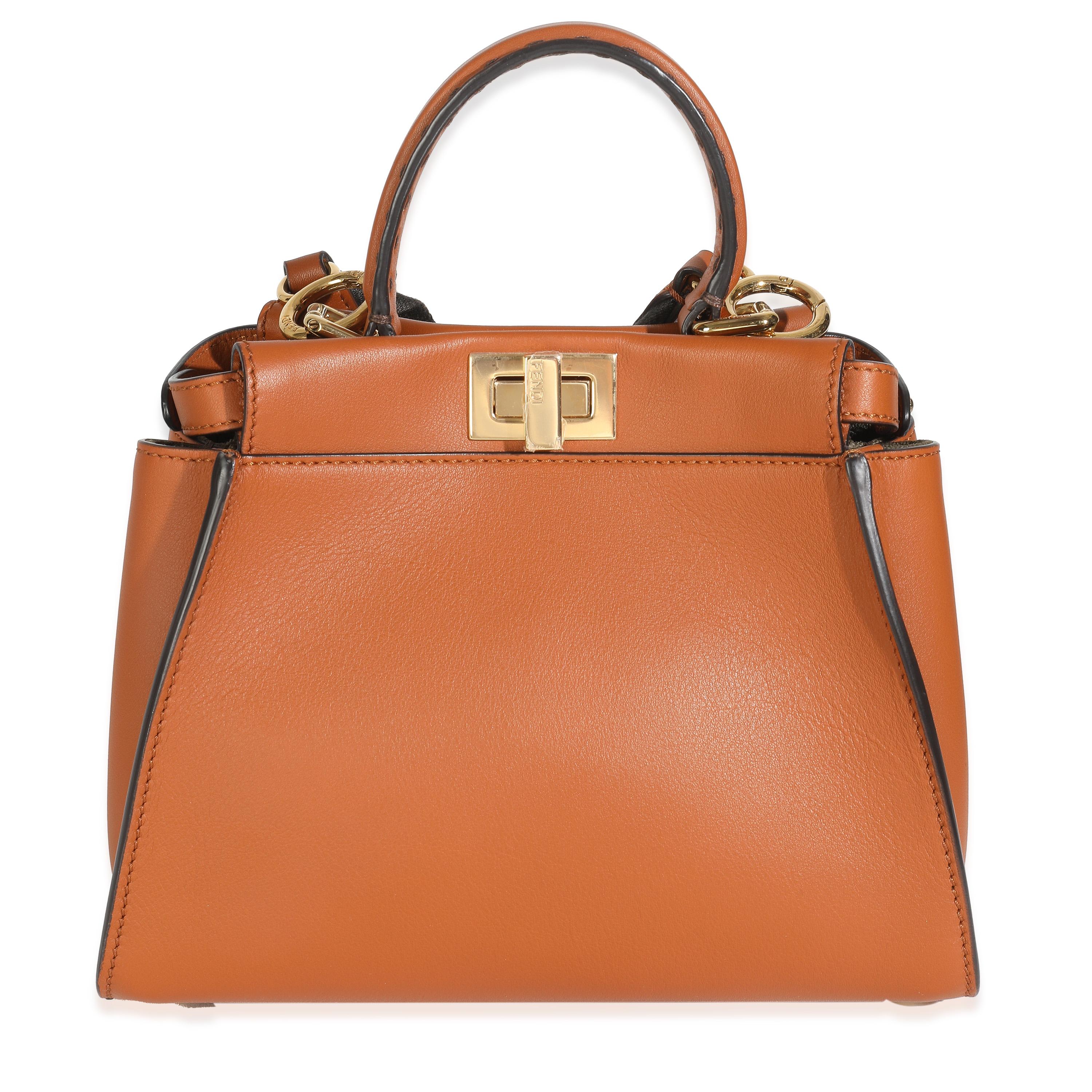 Fendi Brandy Amazzonia Seta Canvas FF Brodée Mini Peekaboo Iconic Satchel en vente 3
