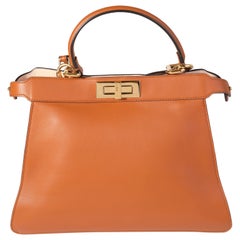Fendi Brandy Calfskin Medium Peekaboo I SEE U Satchel