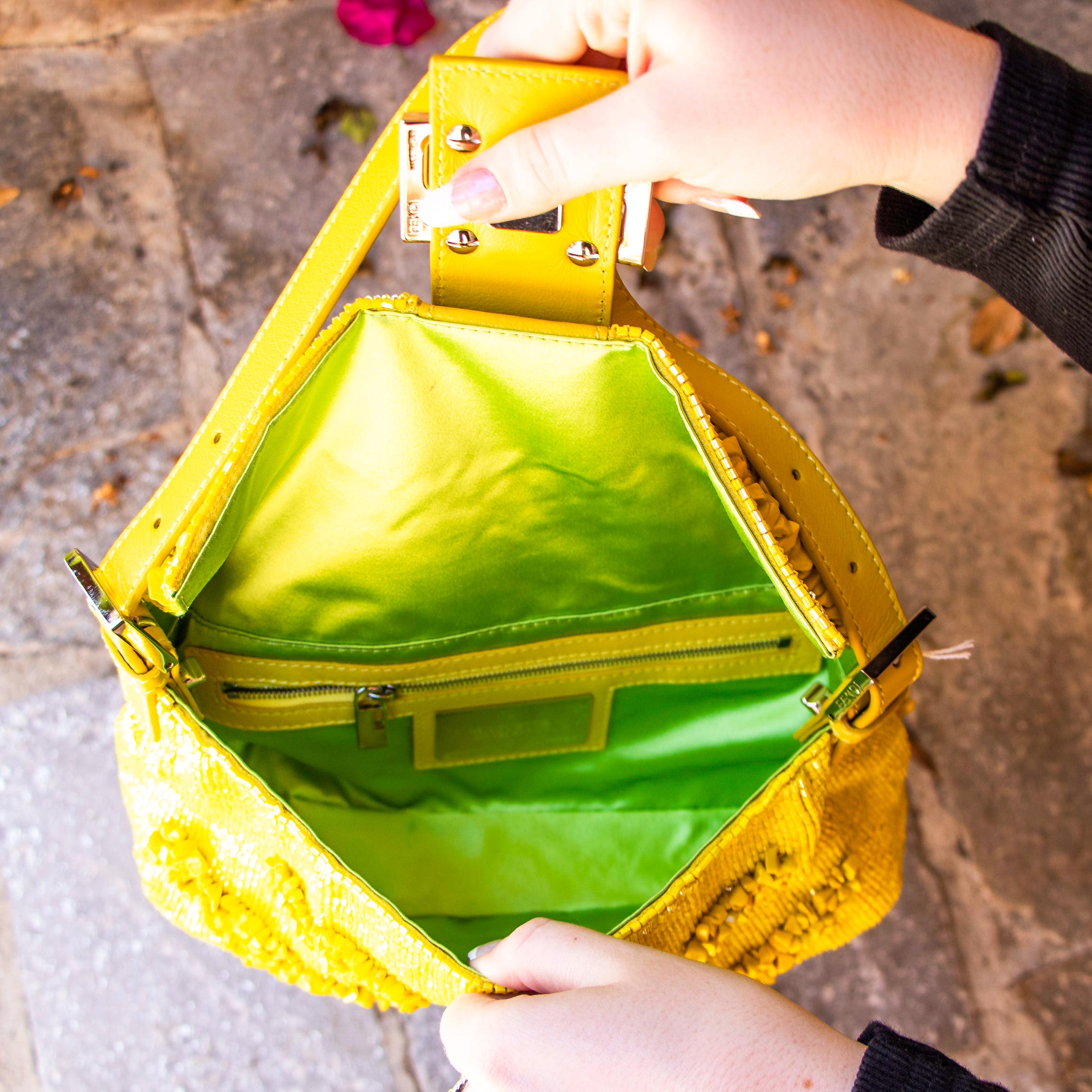Fendi Bright Yellow Clutch Handbag 2