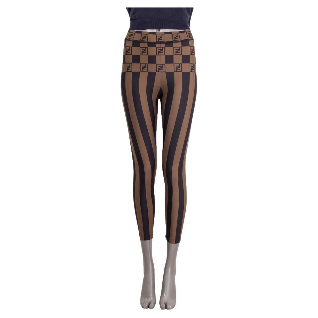brown STRIPED LOGO Leggings Pants 40 