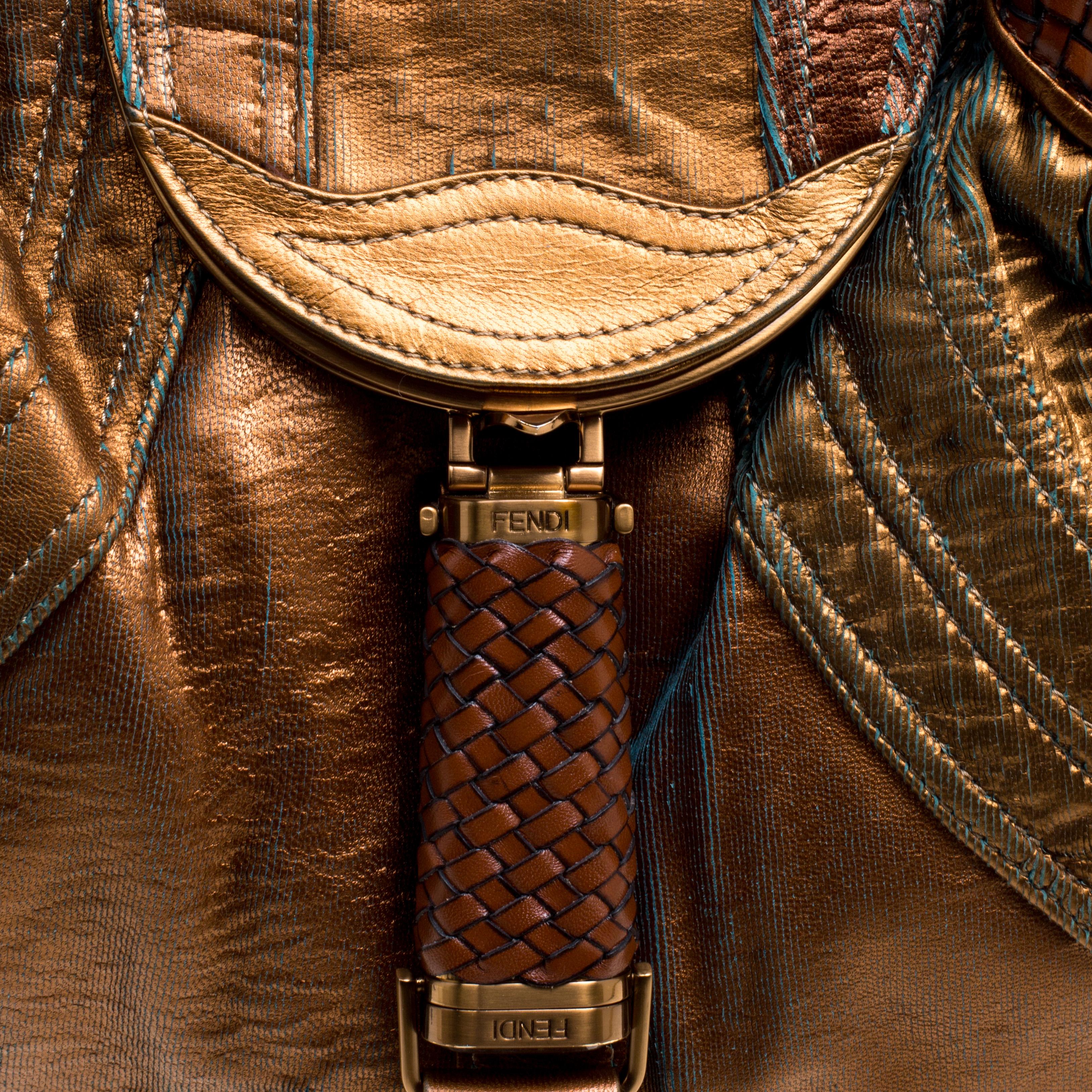 Fendi Bronze Holographic Fortuny Leather Spy Bag 2
