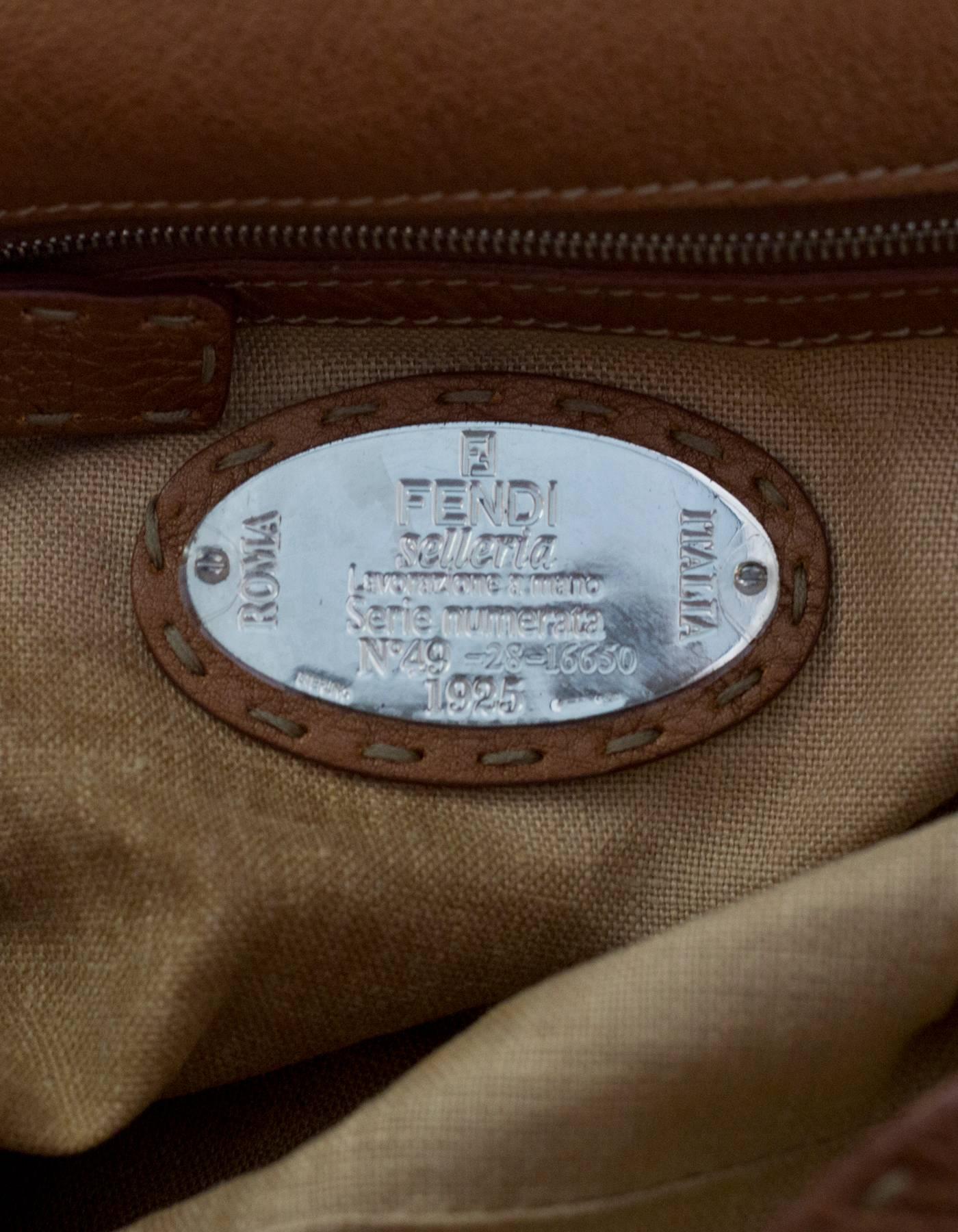 Fendi Bronze Selleria Leather Shoulder Bag 3