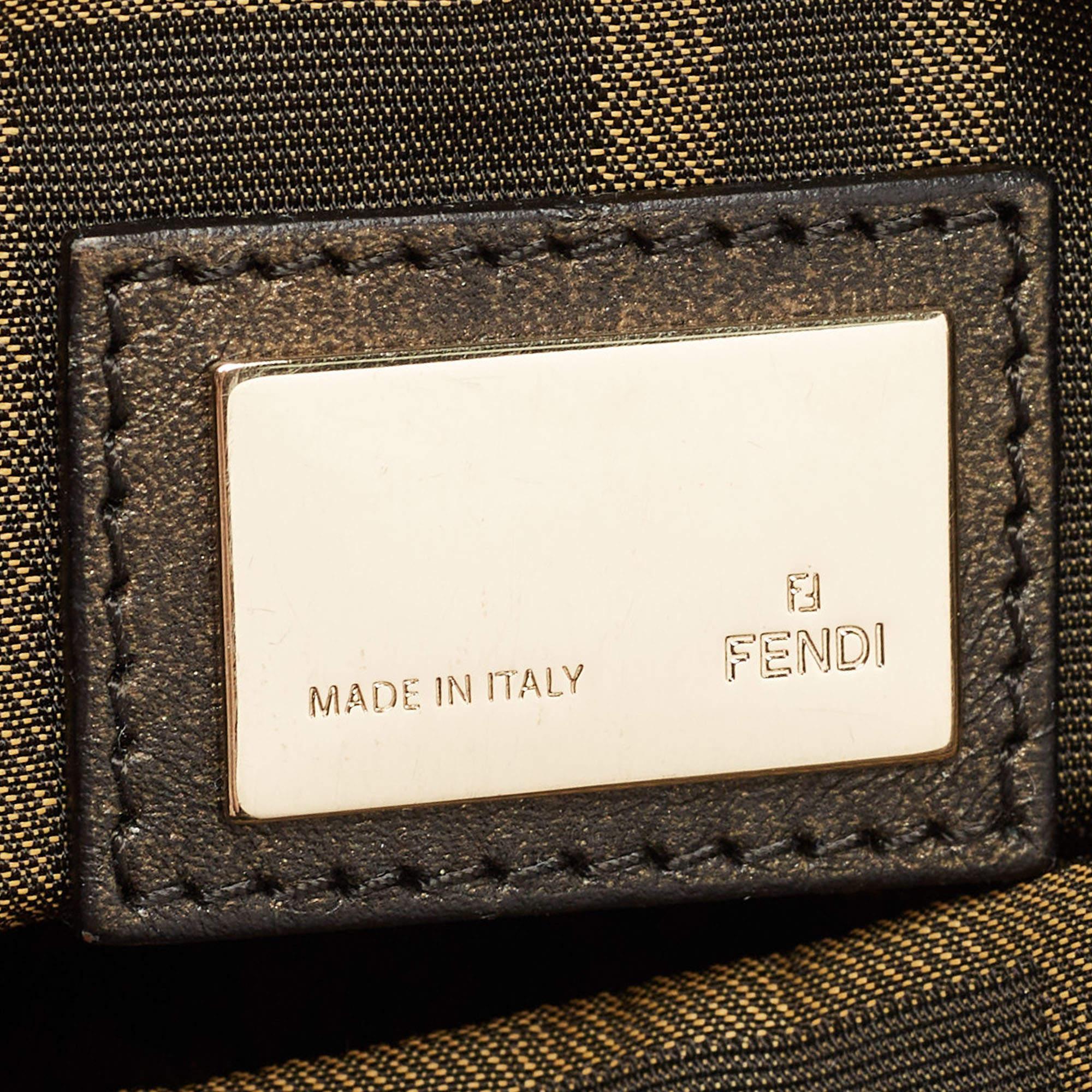 Fendi Bronze Textured Leather Spy Hobo 5