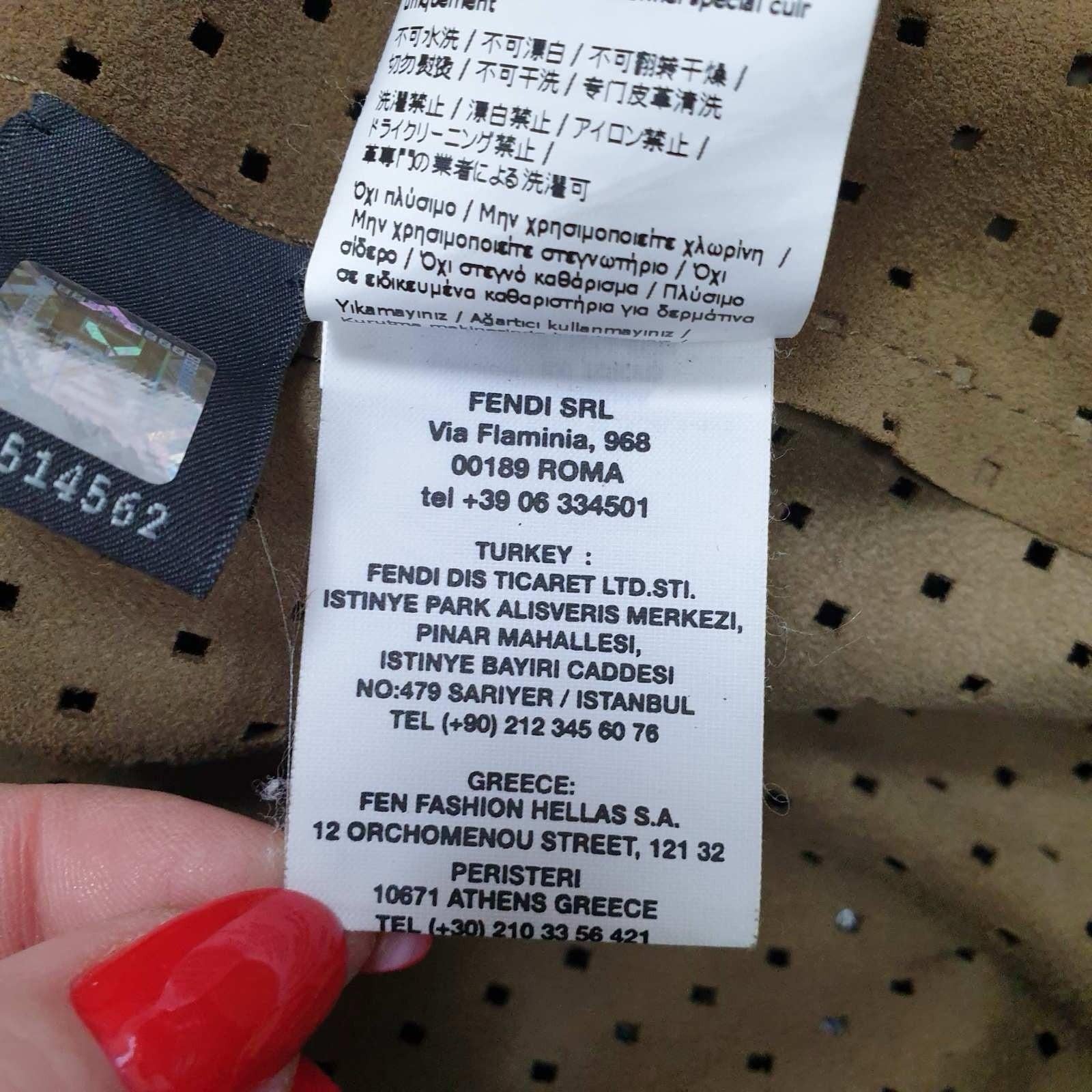 Fendi Braun Beige Elfenbein Perforierte Leder Moto Jacke Sz.40 im Angebot 1