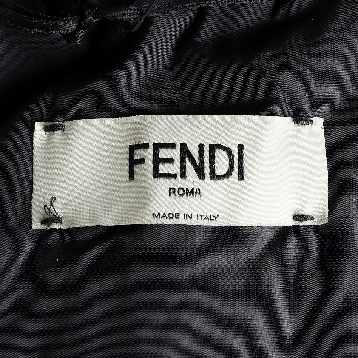 FENDI brown black cream DECO-F FUR TRIM SKI Jacket 40 S For Sale 2