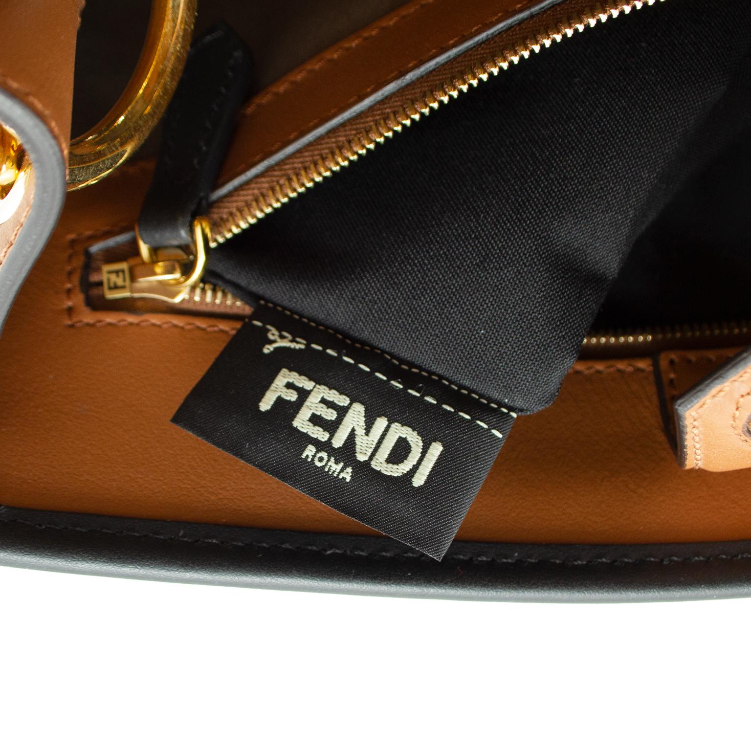 Fendi Brown & Black Leather Runaway Bag  3