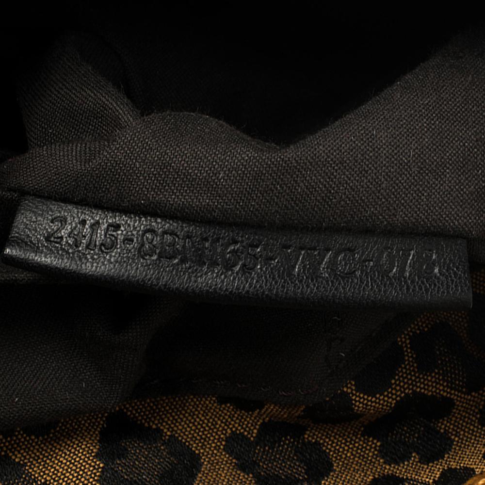 Fendi Brown/Black Leopard Print Fabric and Leather B Shoulder Bag 1