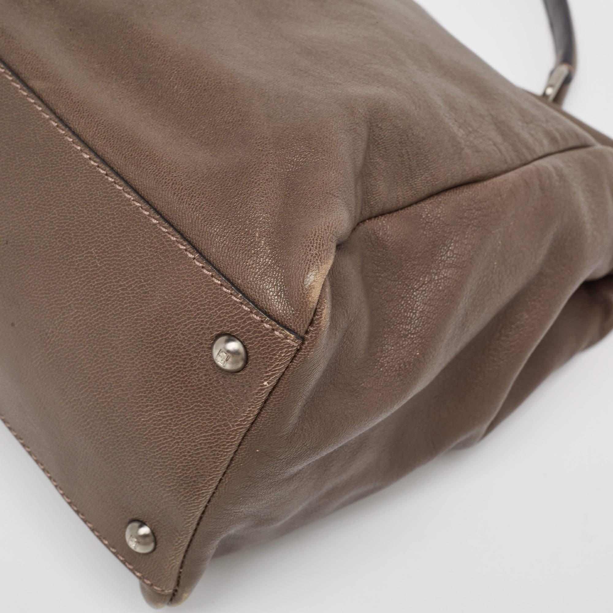 Women's Fendi Brown/Black Ombre Leather Large Peekaboo Top Handle Bag