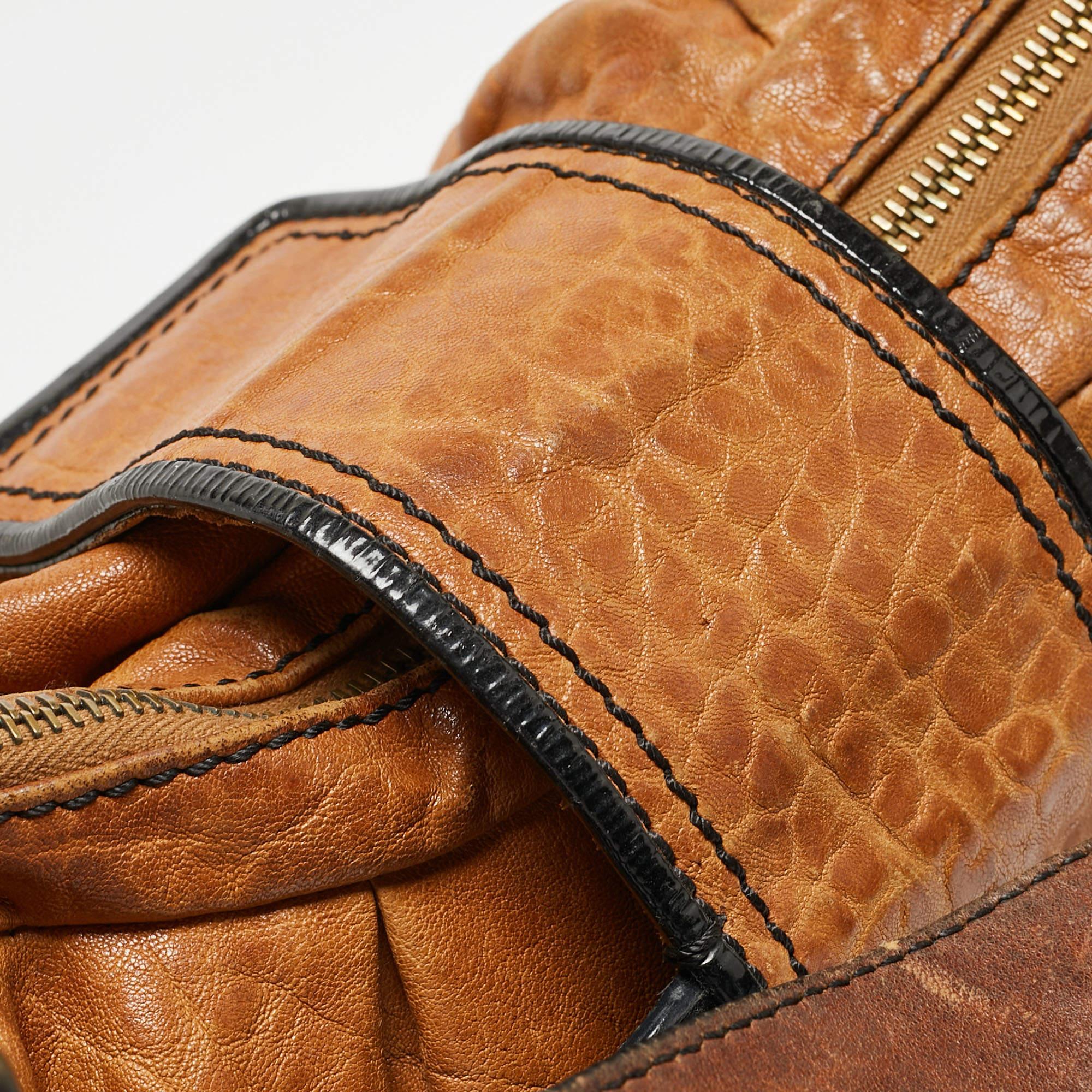 Fendi Brown/Black Patent and Leather B Bis Shoulder Bag 2