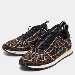 Fendi Brown/Black Zucca Fabric FFreedom Sneakers Size 41