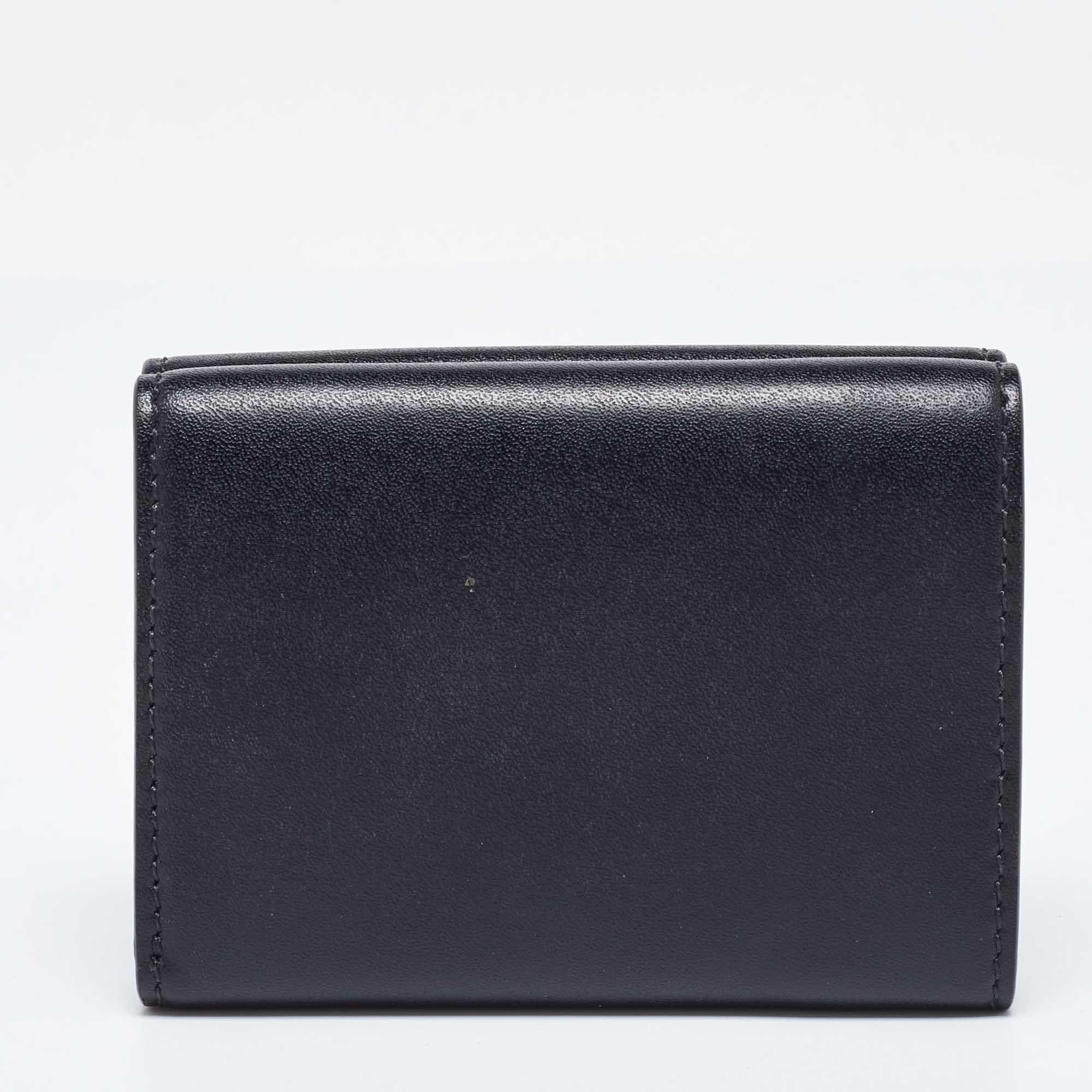Fendi Brown/Black Zucca Leather F is Fendi Trifold Wallet For Sale 1