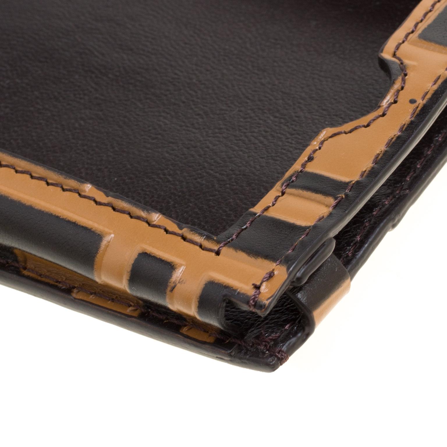 Fendi Brown/Black Zucca Leather iPhone X Case 1