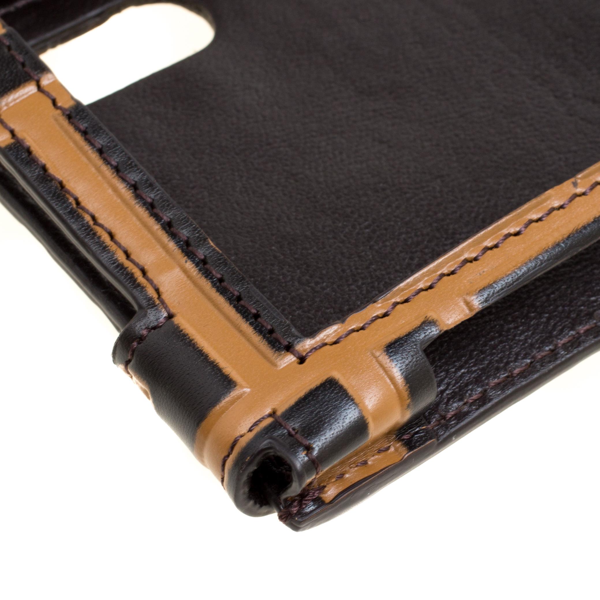 Fendi Brown/Black Zucca Leather iPhone X Case 1