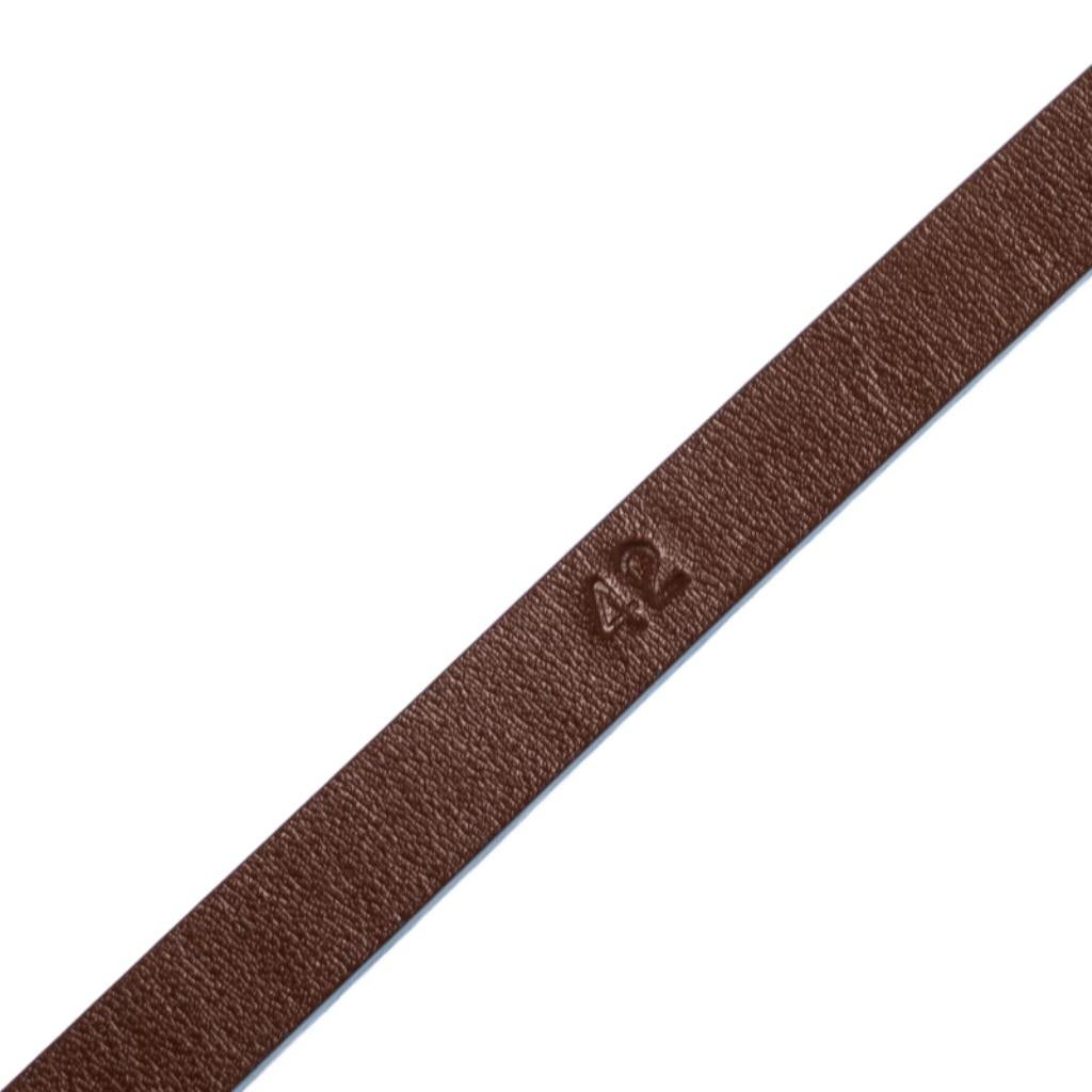 Women's Fendi Brown/Blue Leather Slim Buckle Belt 85CM