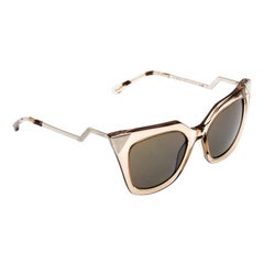 Fendi Brown Blue Mirrored FF0060/S Iridia Cat Eye Sunglasses