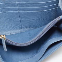 Fendi Brown/Blue Zucca Coated Canvas and Leather Flap Continental Wallet