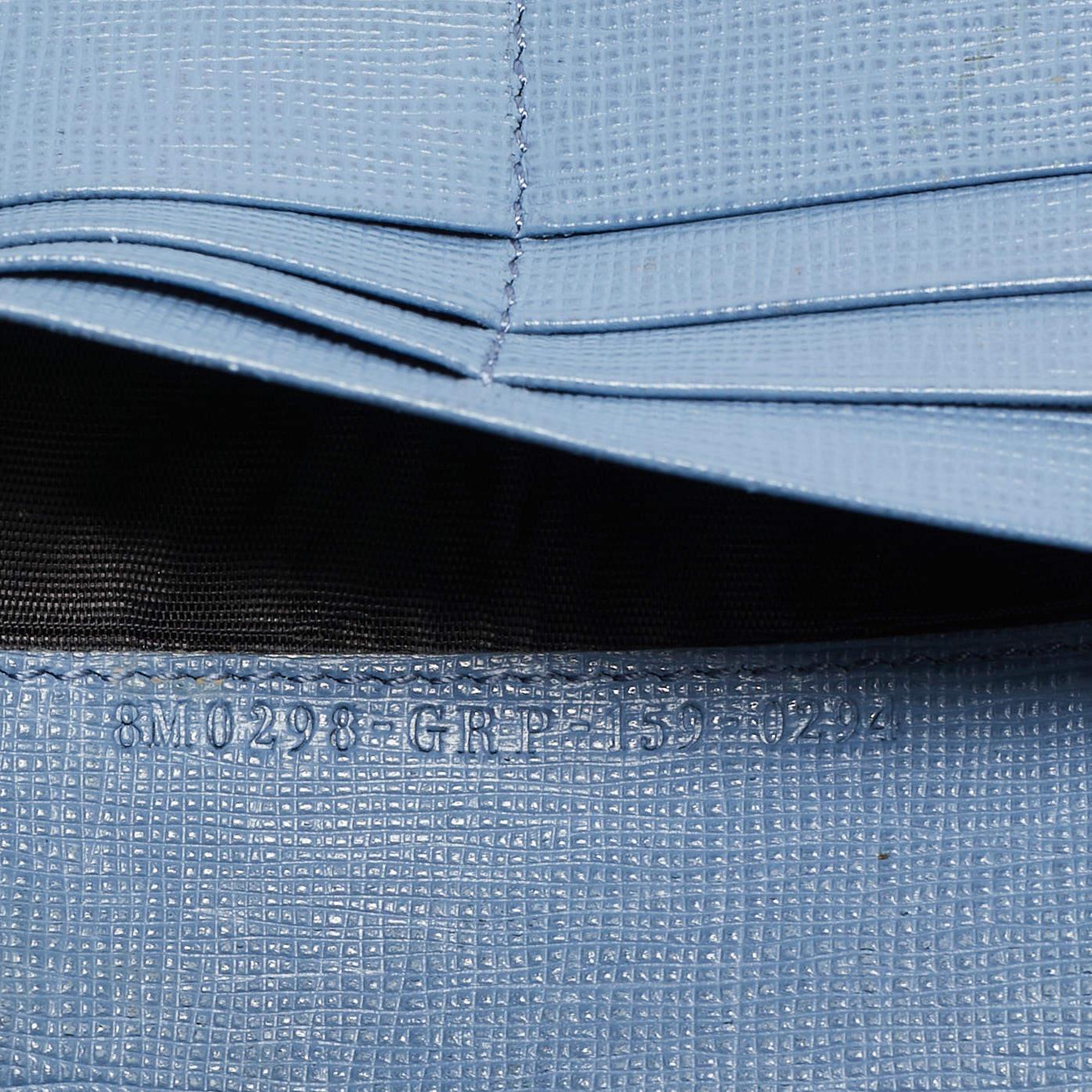 Black Fendi Brown/Blue Zucca Coated Canvas and Leather Flap Continental Wallet
