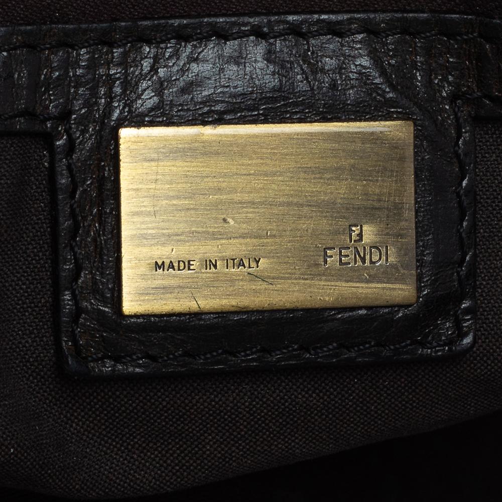 Fendi Brown Calfhair, Suede and Leather Chef De Jour Bag 1