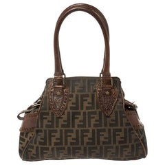 Fendi Brown Canvas and Leather Small Zucca Chef De Jour Bag
